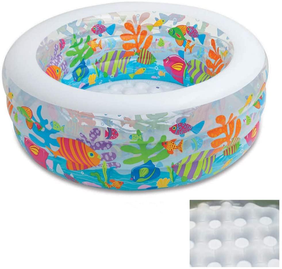 CJF Swimming Pool Outdoor Garden Round Paddling Pool with Electric Air Pump for Kids Toddlers Adults - 318L