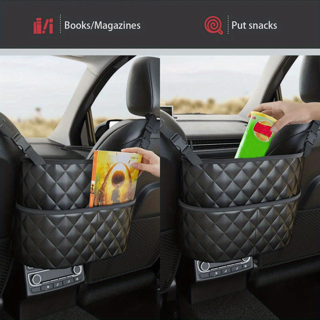 Wallet Handbag Car Supplies StoraBetween Car Seats Car Organizer Mesh Bag With Extra Back Pocket Car Seat Back Organizer Box Car Accessories