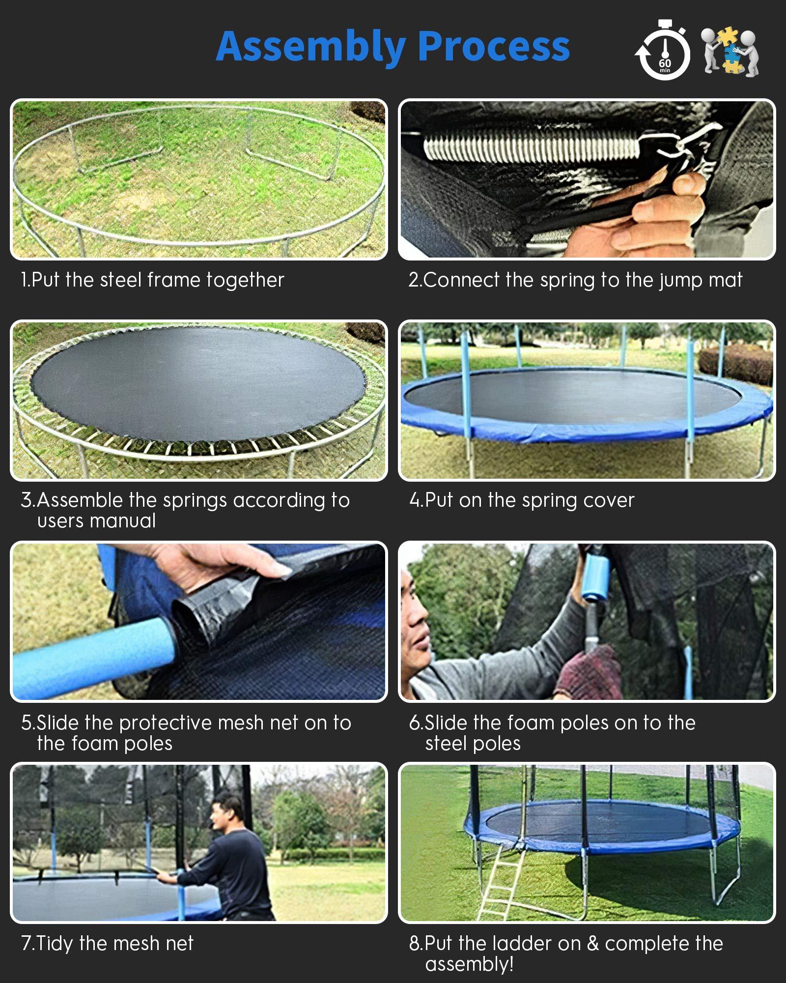 MaxKare Trampoline 12ft for Kids Adult with Safety Enclosure, 600 lbs Capacity