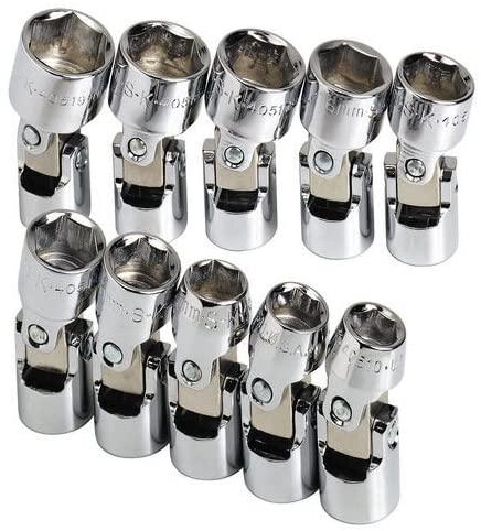 SK 3910 10 Piece 3/8-Inch Drive 6 Point 10-Millimeter to 19-Millimeter Flex Socket Set by SK Hand Tool