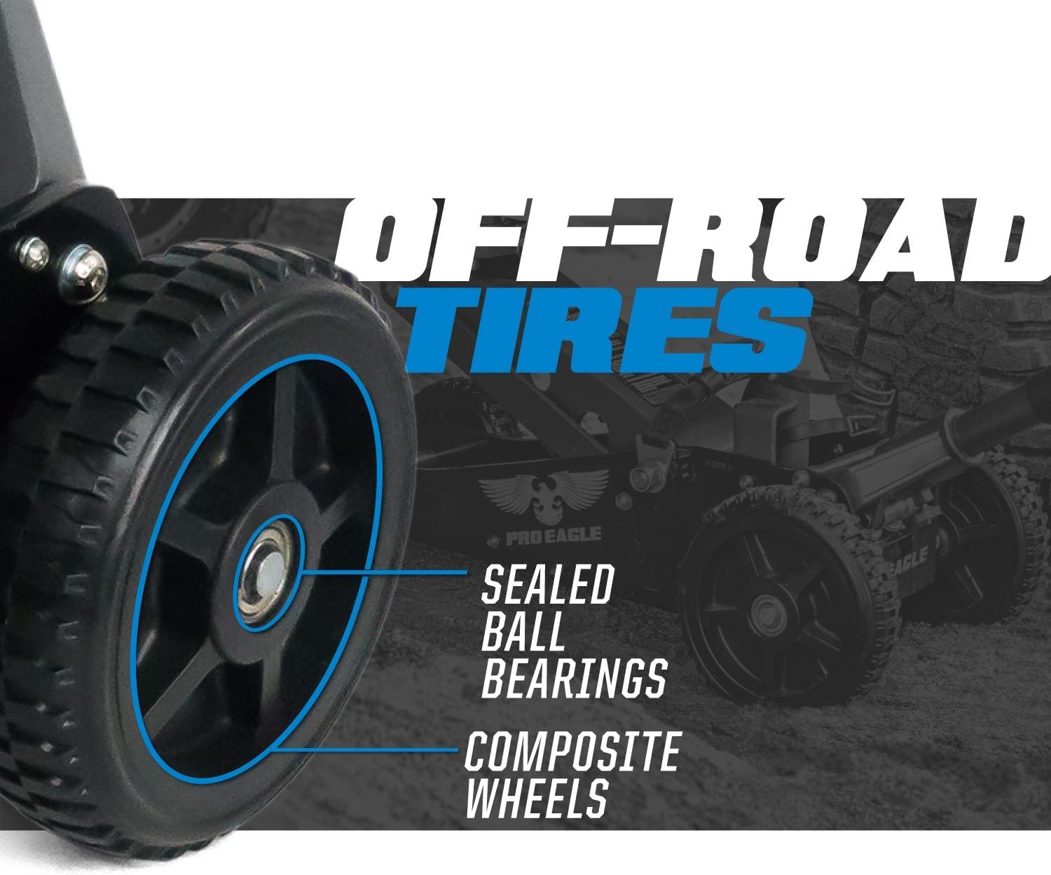 Pro Eagle 2 Ton Big Wheel Off Road Jack, The Beast, Off Road Racing High Clearance Car Jack (2 Ton, Black, Big Wheel)