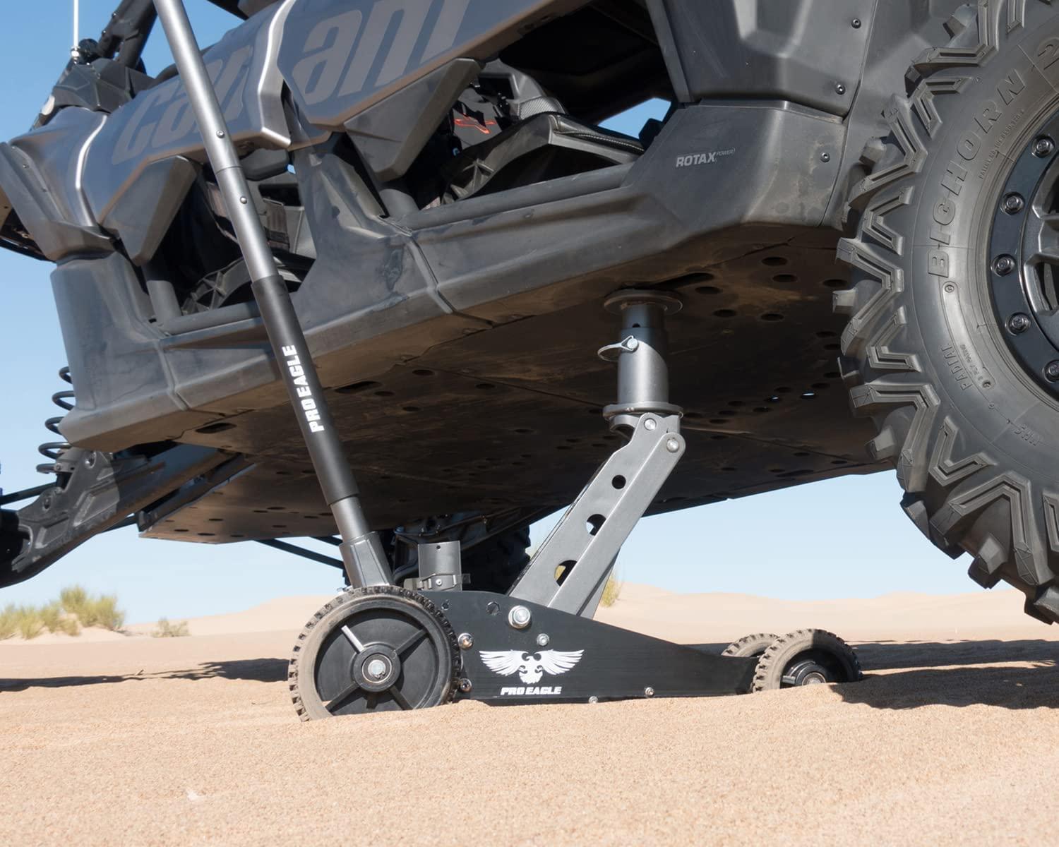 Pro Eagle 2 Ton Big Wheel Off Road Jack, The Beast, Off Road Racing High Clearance Car Jack (2 Ton, Black, Big Wheel)