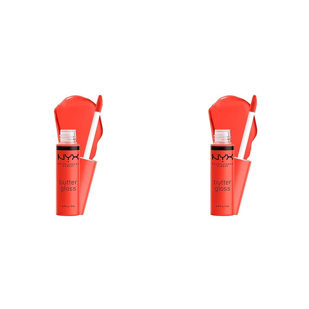 NYX PROFESSIONAL MAKEUP Butter Gloss, Non-Sticky Lip Gloss - Orangesicle (Orange) (Pack of 2)