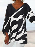 Printed Irregular Hem T-shirt