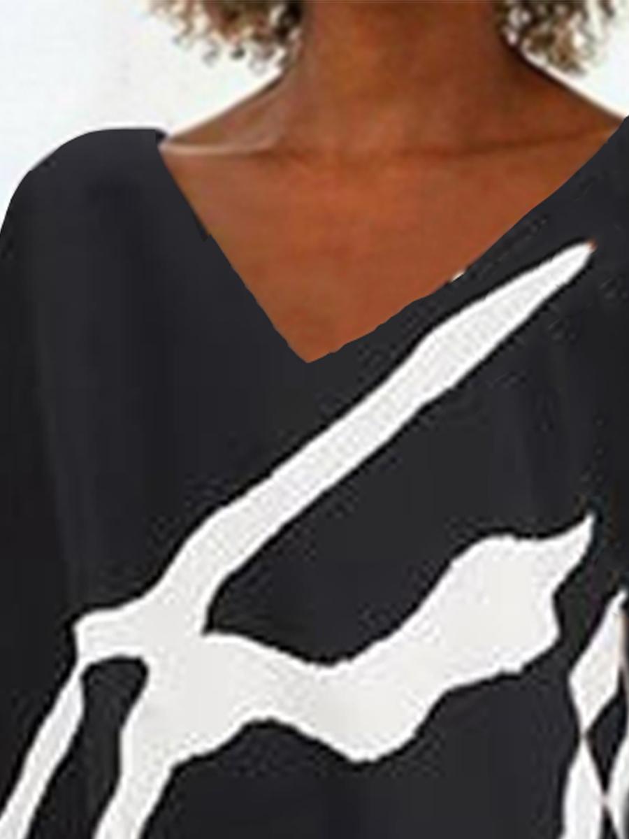 Printed Irregular Hem T-shirt