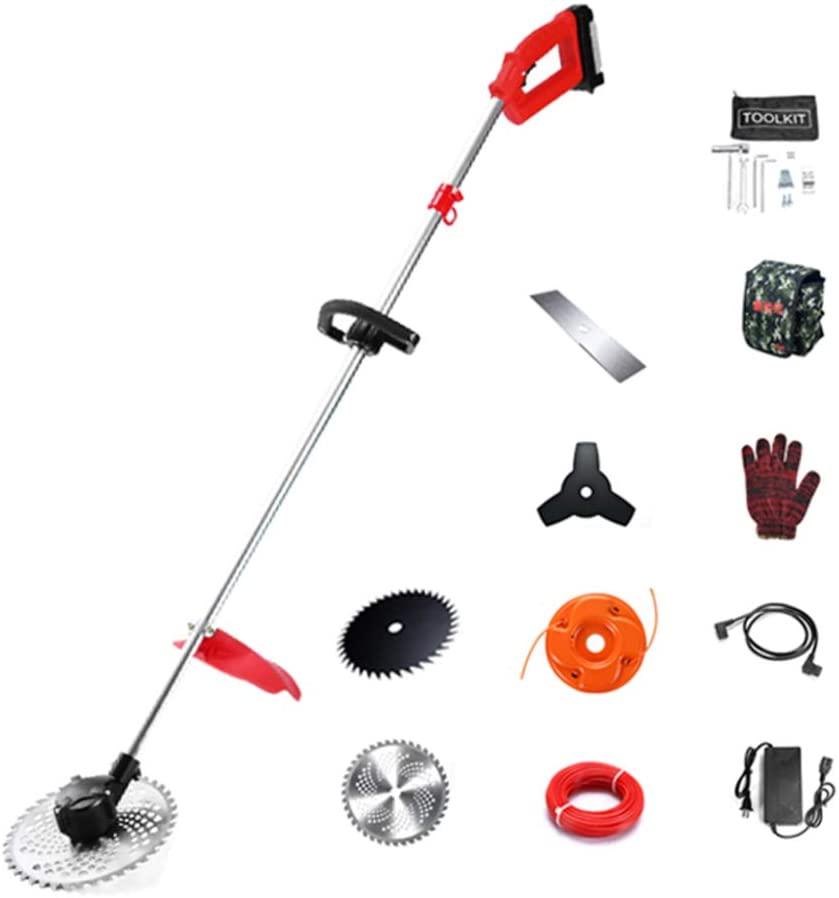 XGGYO Brushless Electric Grass Trimmer, 6 Speed Adjustable-1000W-Various Cutter Heads / 48V / 12Ah Lithium Battery