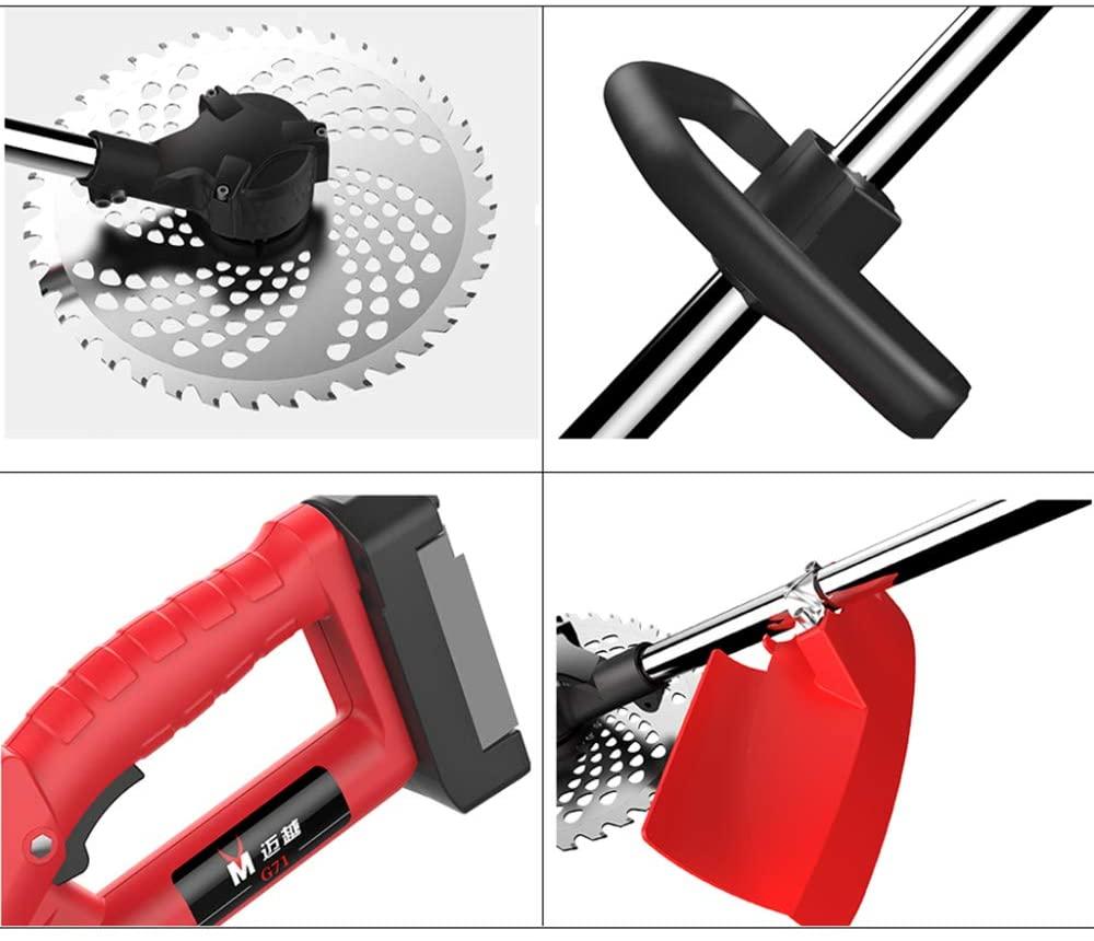 XGGYO Brushless Electric Grass Trimmer, 6 Speed Adjustable-1000W-Various Cutter Heads / 48V / 12Ah Lithium Battery