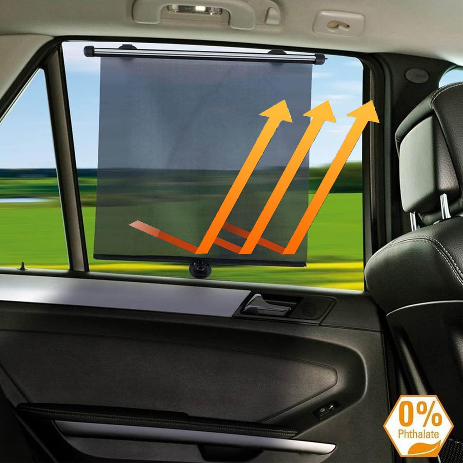 Car Window Shades, 2 Pack Car Window Shade for Baby, Retractable Car Sun Shade, Sun Shade for Car Window Effectively Block UV Rays and Harsh Sunlight, Car Window Shades for Side Window (15.7"x18.5")