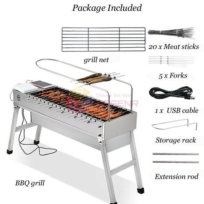 Foldable USB Electric Charcoal Grill/Automatic Flip Barbecue Stove for Outdoor