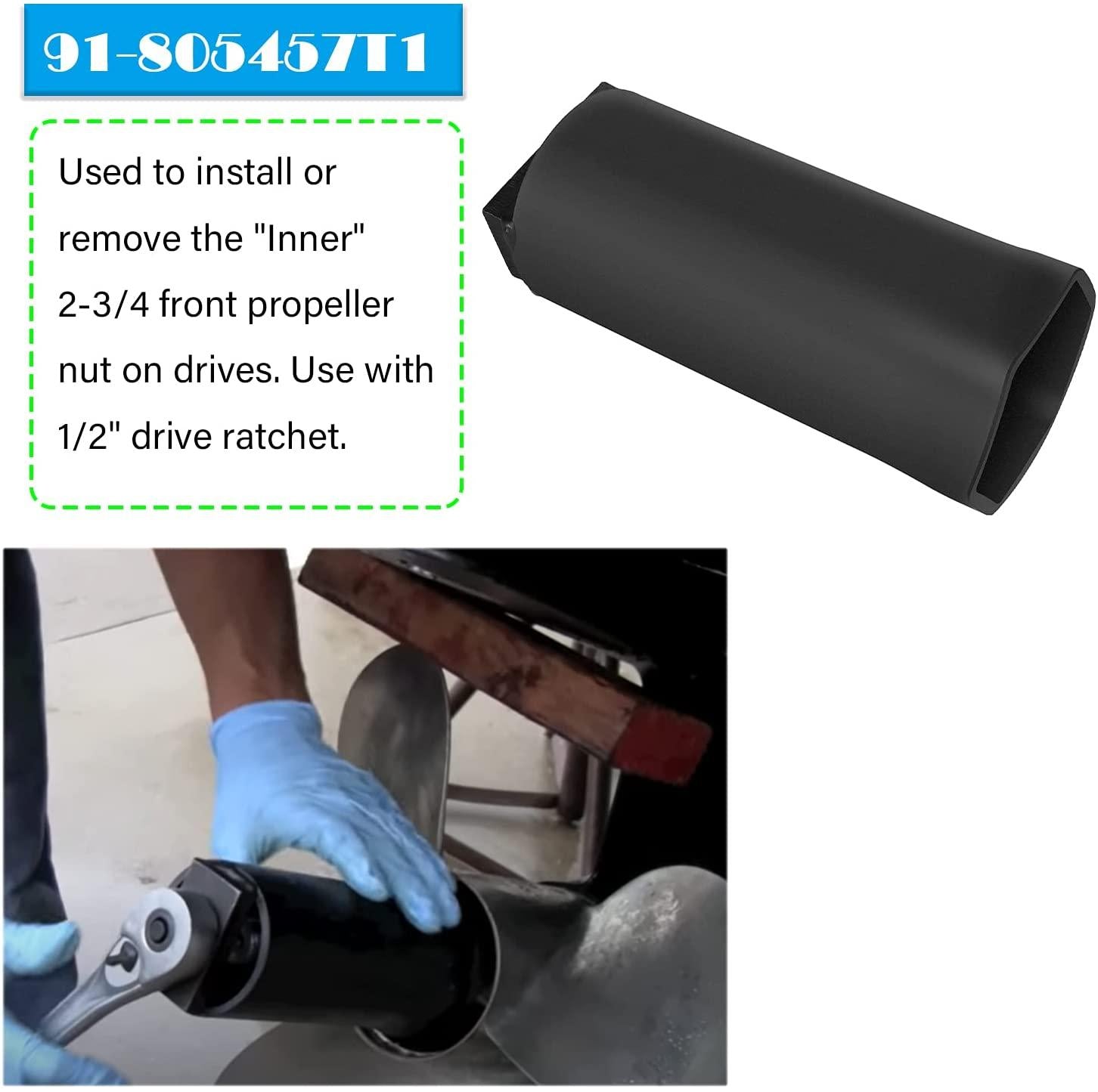 For Mercruiser Bravo III Carrier Tool 91-8053741 & Blackhawk Drive Bearing Carrier Tool 91-805374 & Propeller Prop Nut Socket Wrench Tool 91-805457T 1