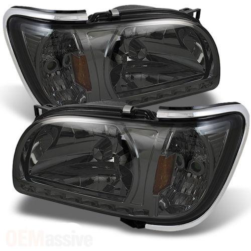 For 01-04 Toyota Tacoma TD 1pc DRL LED Crystal Headlights with  Trim Corner Lights (Smoke) TD-HD-ON-TT01-1PC-LED-CC-SM