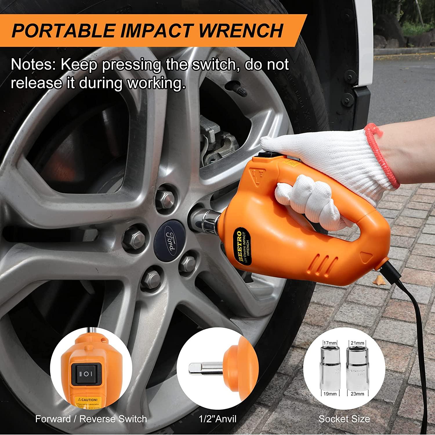 BEETRO 5 Ton Electric Hydraulic Jack, 4 in 1 Electric Car Jack with Electric Wrench and Tire Inflator Pump, 12V Floor Jack Electric Jack for Car SUV MPV Sedan, Lifting Ran6 to 17.7 inch