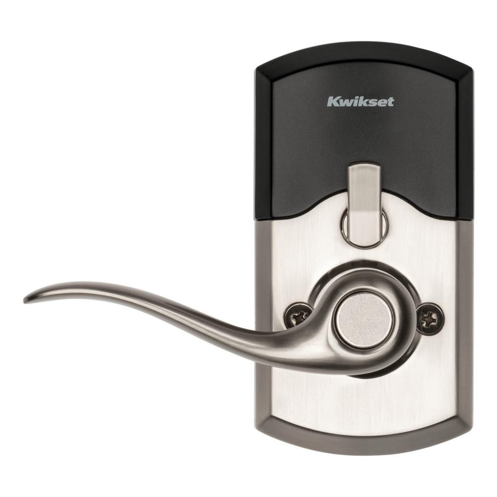 917 SmartCode Satin Nickel Electronic Single-Cylinder Tustin Door Lever Featuring SmartKey Security