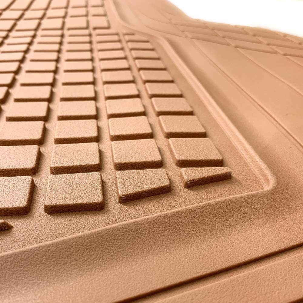 Motor Trend Premium FlexTough All-Protection Cargo Liner Trunk Mat - w/Traction Grips &amp; Fresh , Heavy Duty Trimmable Trunk Liner for Car Truck SUV, Beige, Size: 54" L x 37" W
