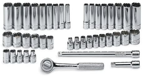 SK 91844-12 41 Piece 1/4-Inch Drive 12 Point 3/16-Inch to 9/16-Inch and 5-Millimeter to 14-Millimeter Standard and Deep Socket Set