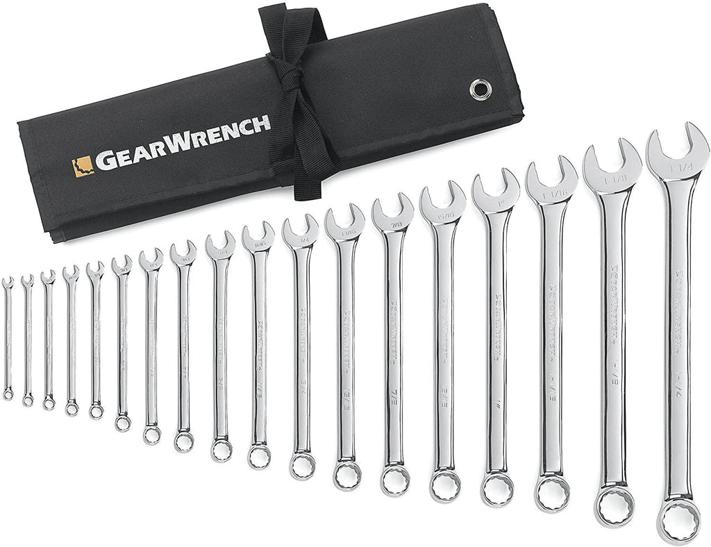18 Pc. 12 Pt. Combination Wrench Set, Long Pattern, SAE - 1