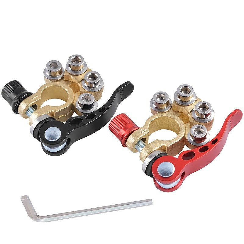 2pcs/set Car Battery Terminal Connector Battery Wire Cable Clamp Terminal Shut-Off Connectors Car