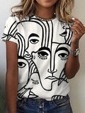 Womens Casual Fashion Abstraction Print Top