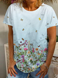 Women Casual Butterfly Print Short-Sleeved T-Shirt