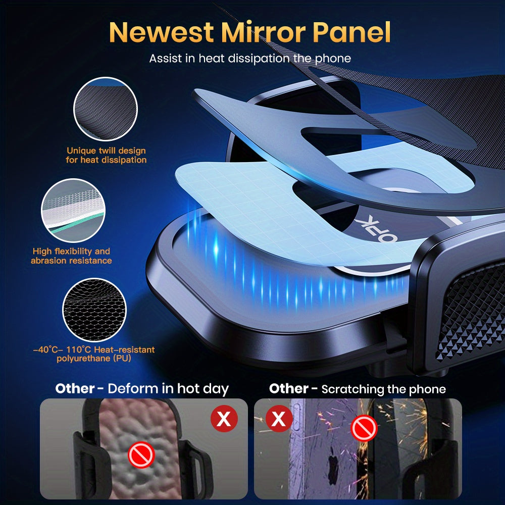 Car Phone Holder Mount, [2023 Upgraded] TOPK Cell Phone Holder For Car Dashboard And Air Vent Compatible With All Smartphones