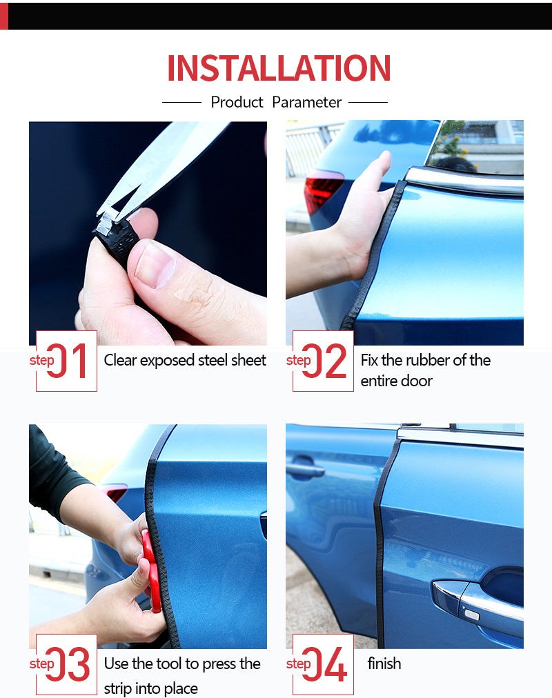 Car Door Protector Decoration Strip, Universal Auto Door EdBumper Protector Stickers Anti-Scratch Car Styling Moulding Strip