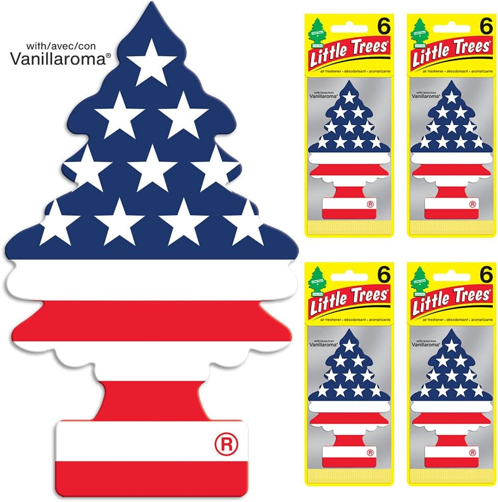 LITTLE TREES Air Fresheners Car Air Freshener. Hanging Tree Provides Long Lasting Scent for Auto or Home. America, 24 Air Fresheners