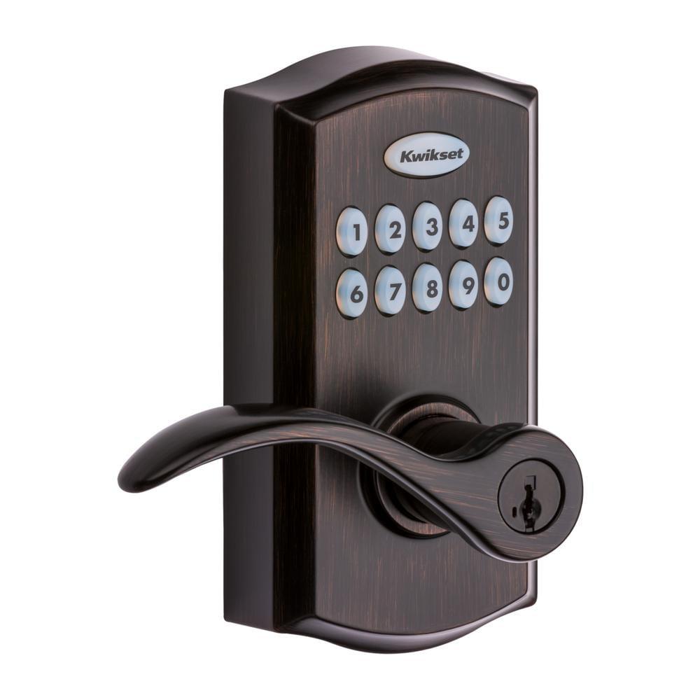 955 SmartCode Venetian Bronze Electronic Pembroke Door Lever Featuring SmartKey Security
