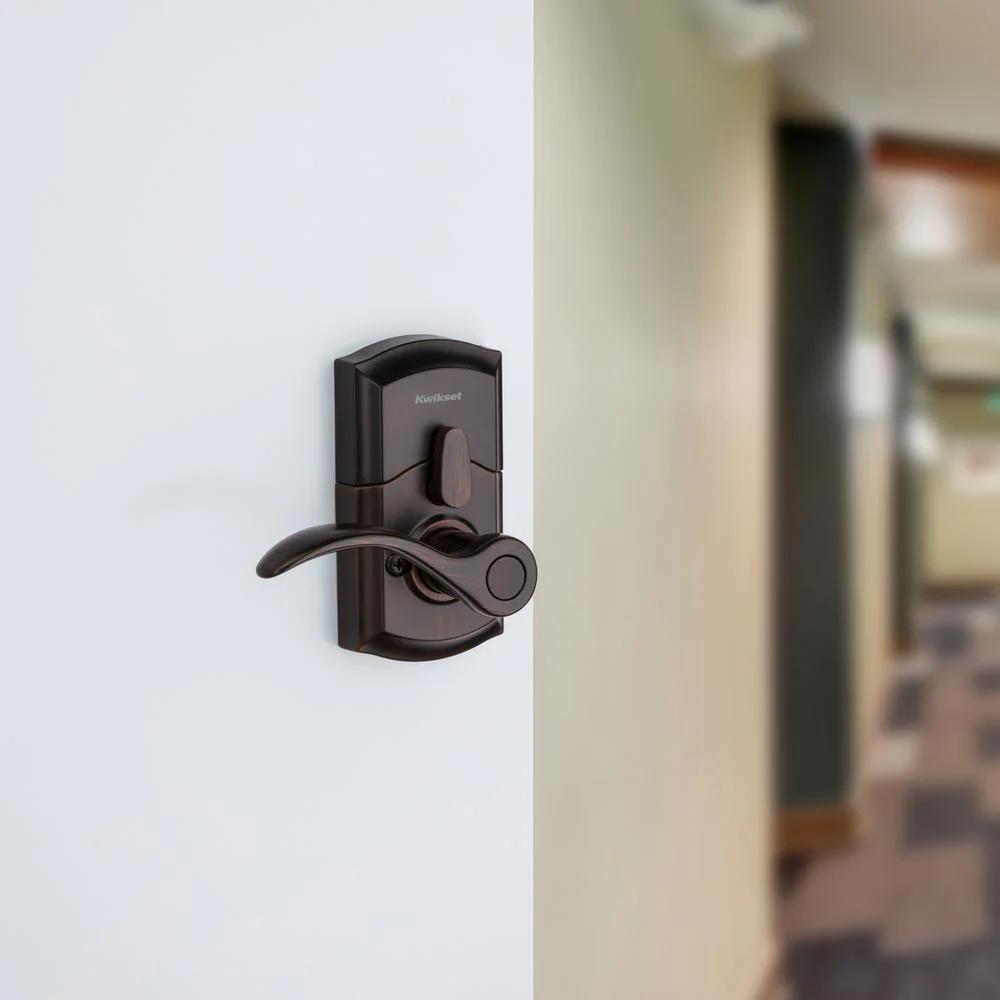 955 SmartCode Venetian Bronze Electronic Pembroke Door Lever Featuring SmartKey Security