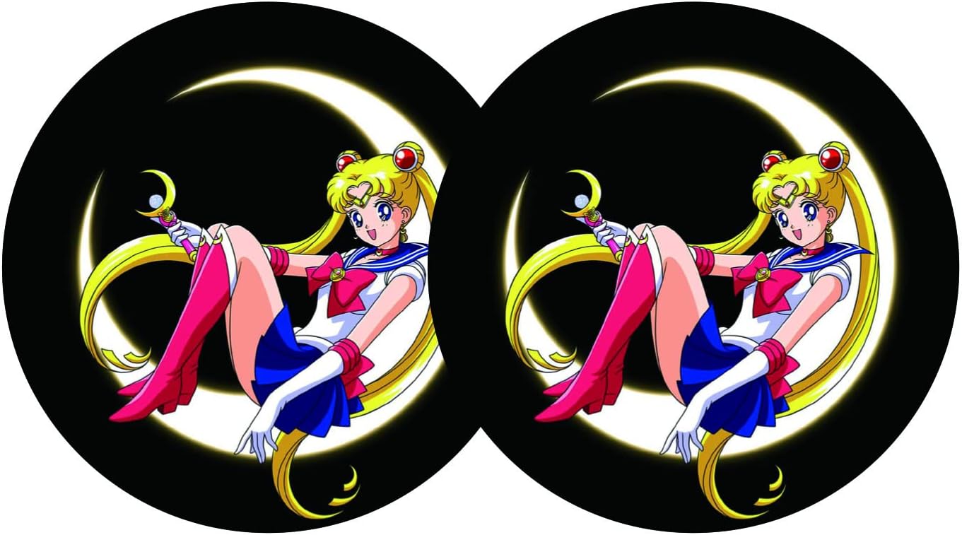 Car Coasters 2PCS 2.75" Car Cup Holder Coasters for Sailor Moon, Silicone Universal Car Accessories Anime Cup Holder Insert Coasters for Sailor Moon by FLYEEGO