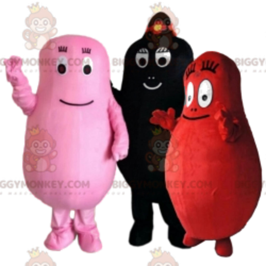 BIGGYMONKEY™s mascot of three Barbapapa cartoon characters