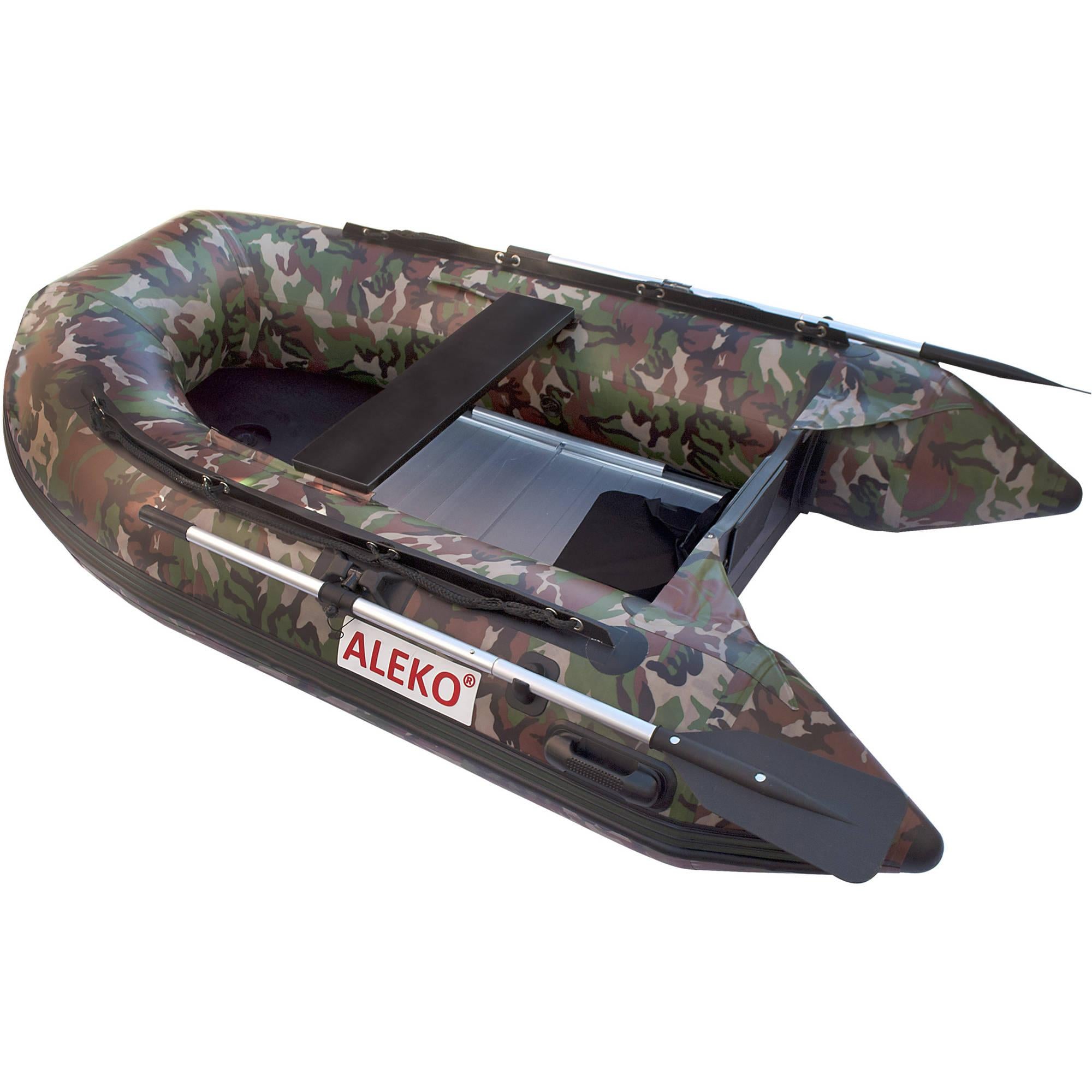 ALEKO Inflatable Boat - Aluminum Floor - 3-Person - 8.4 Feet - Camouflage