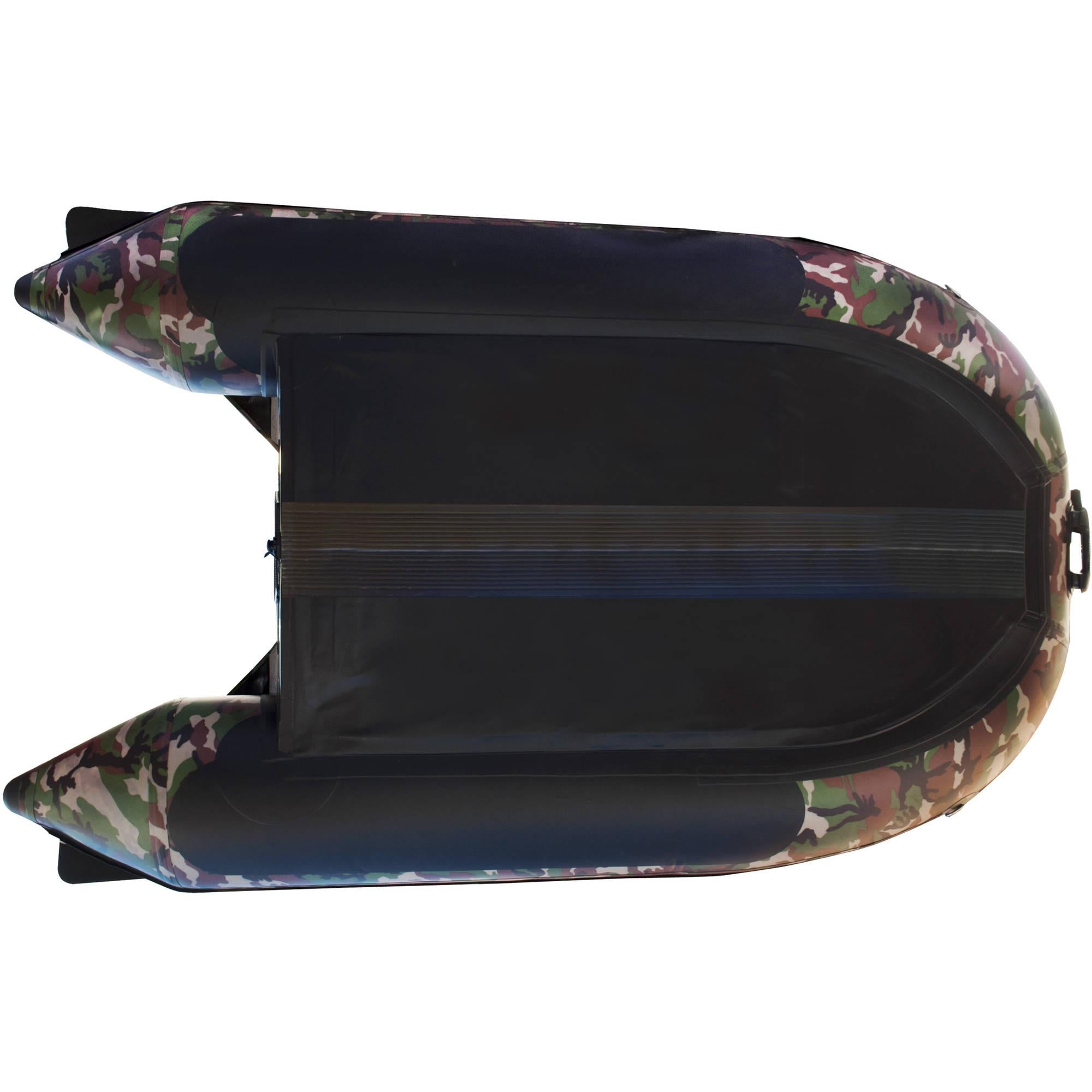 ALEKO Inflatable Boat - Aluminum Floor - 3-Person - 8.4 Feet - Camouflage