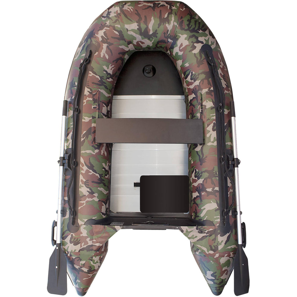 ALEKO Inflatable Boat - Aluminum Floor - 3-Person - 8.4 Feet - Camouflage