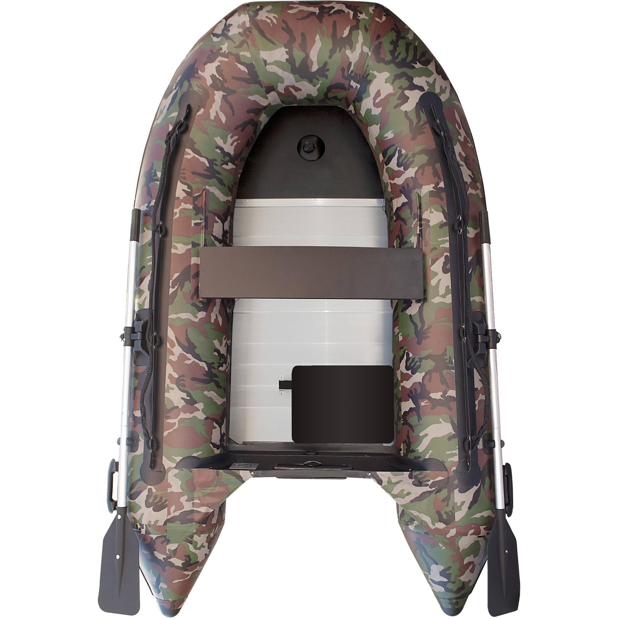 ALEKO Inflatable Boat - Aluminum Floor - 3-Person - 8.4 Feet - Camouflage