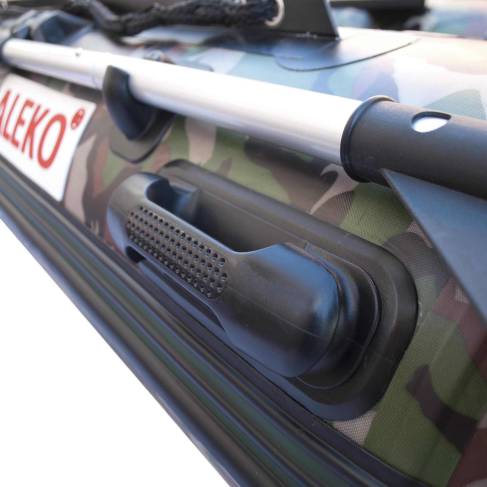 ALEKO Inflatable Boat - Aluminum Floor - 3-Person - 8.4 Feet - Camouflage