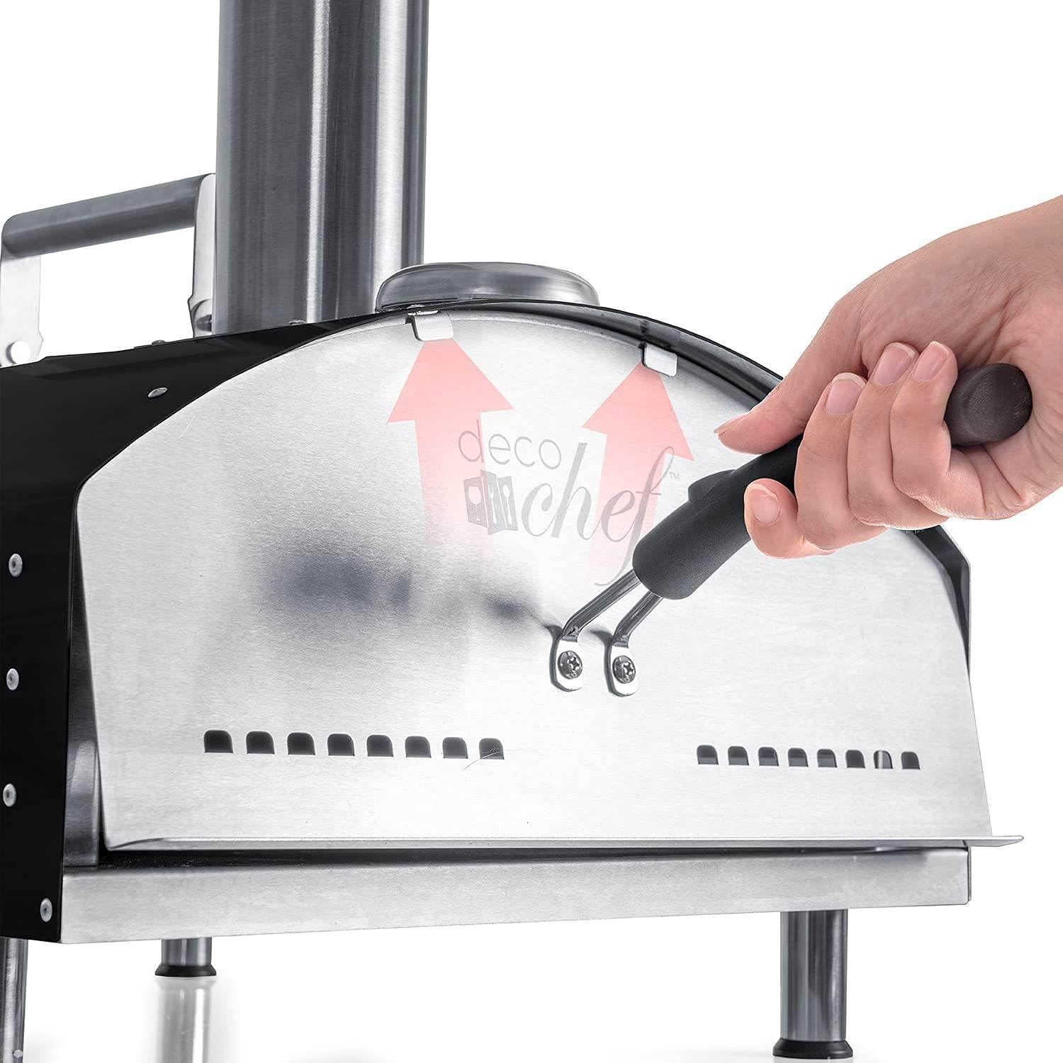 Outdoor Pizza Oven w/ 2-in-1 Pizza & Grill Oven Functionality Portable