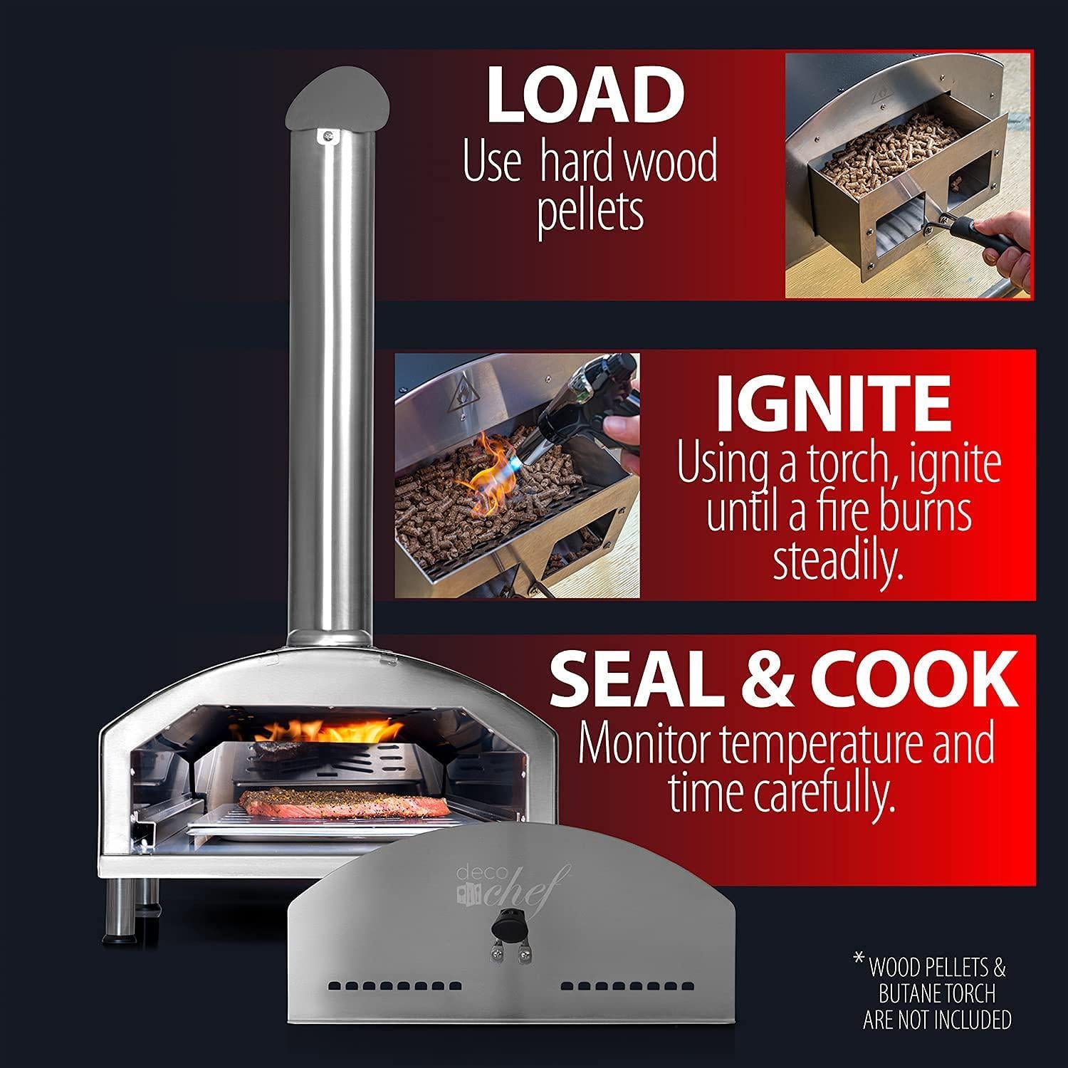 Outdoor Pizza Oven w/ 2-in-1 Pizza & Grill Oven Functionality Portable