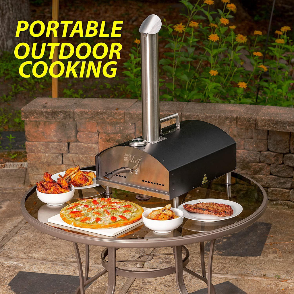 Outdoor Pizza Oven w/ 2-in-1 Pizza & Grill Oven Functionality Portable