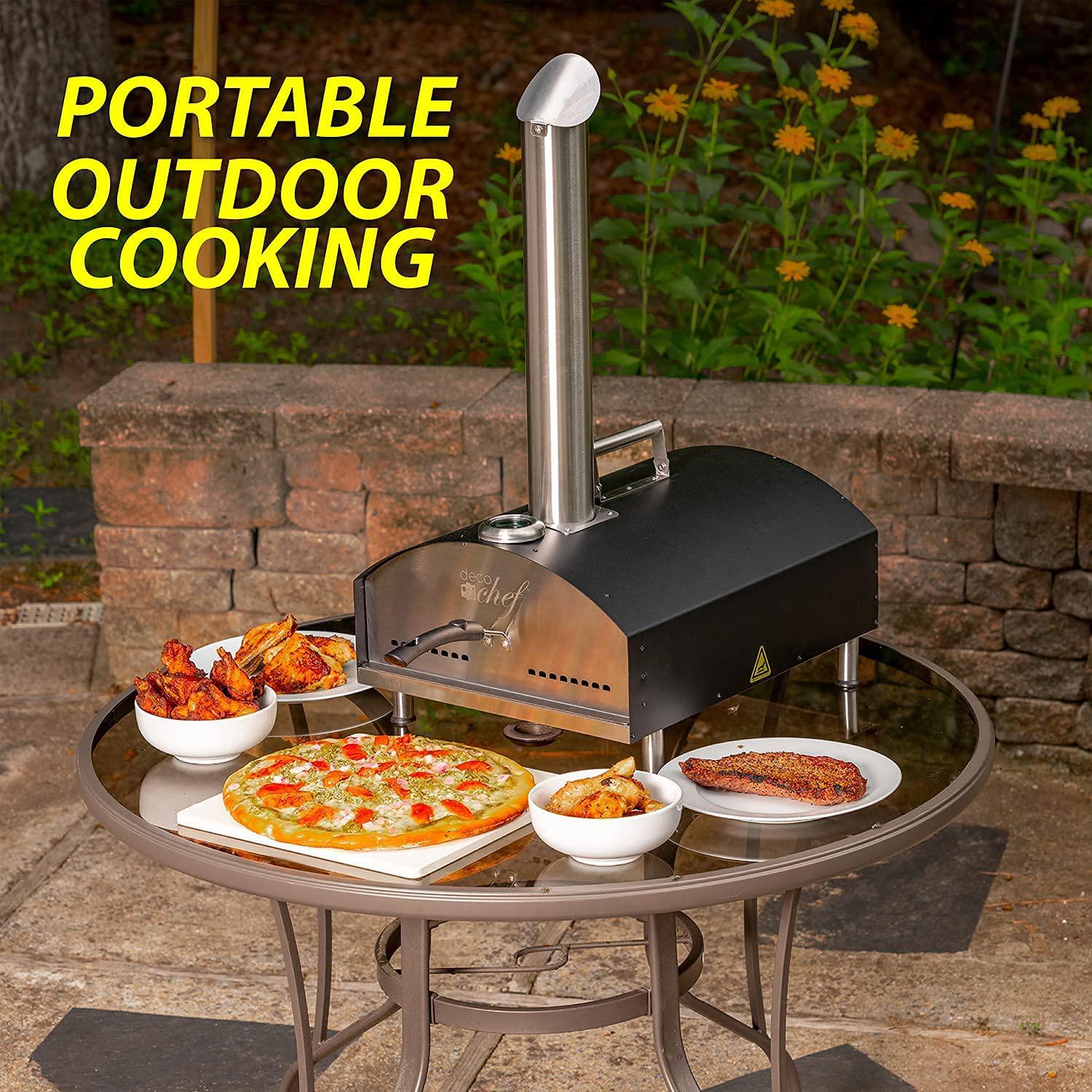 Outdoor Pizza Oven w/ 2-in-1 Pizza & Grill Oven Functionality Portable