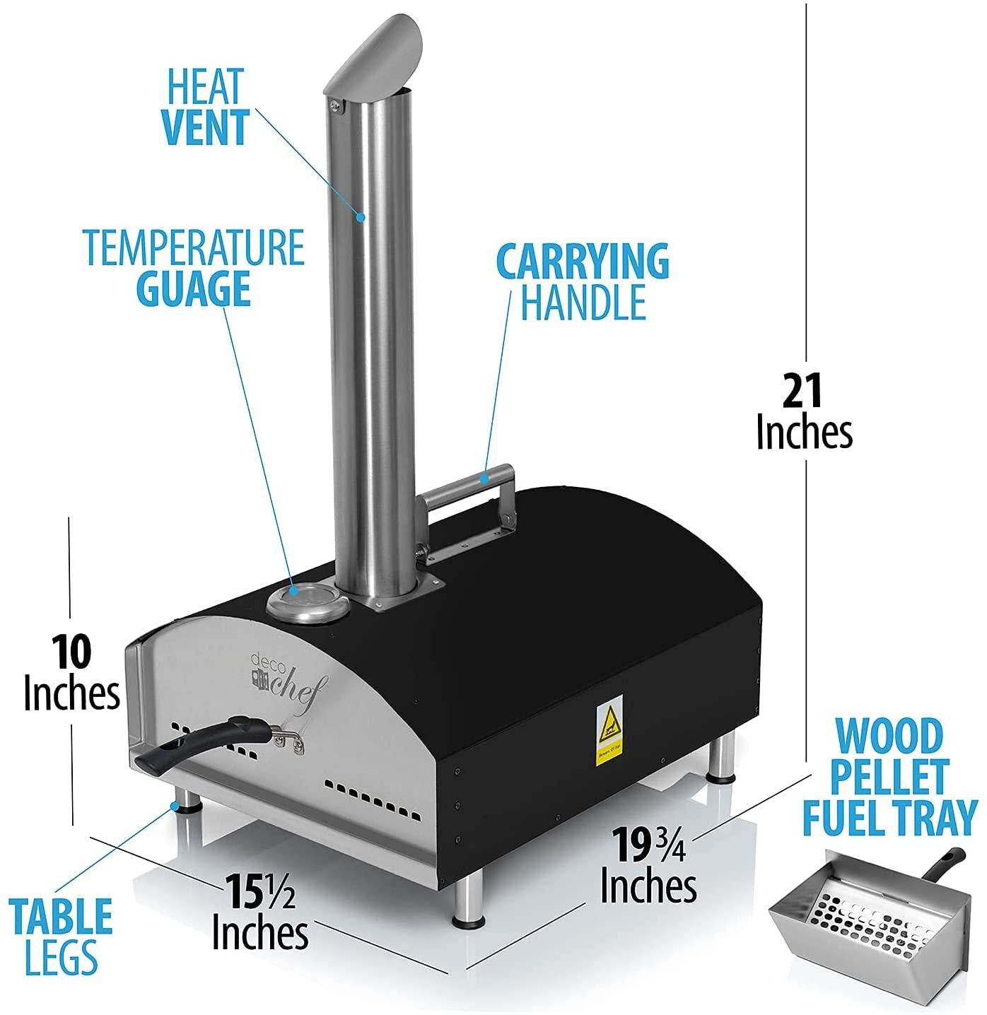 Outdoor Pizza Oven w/ 2-in-1 Pizza & Grill Oven Functionality Portable