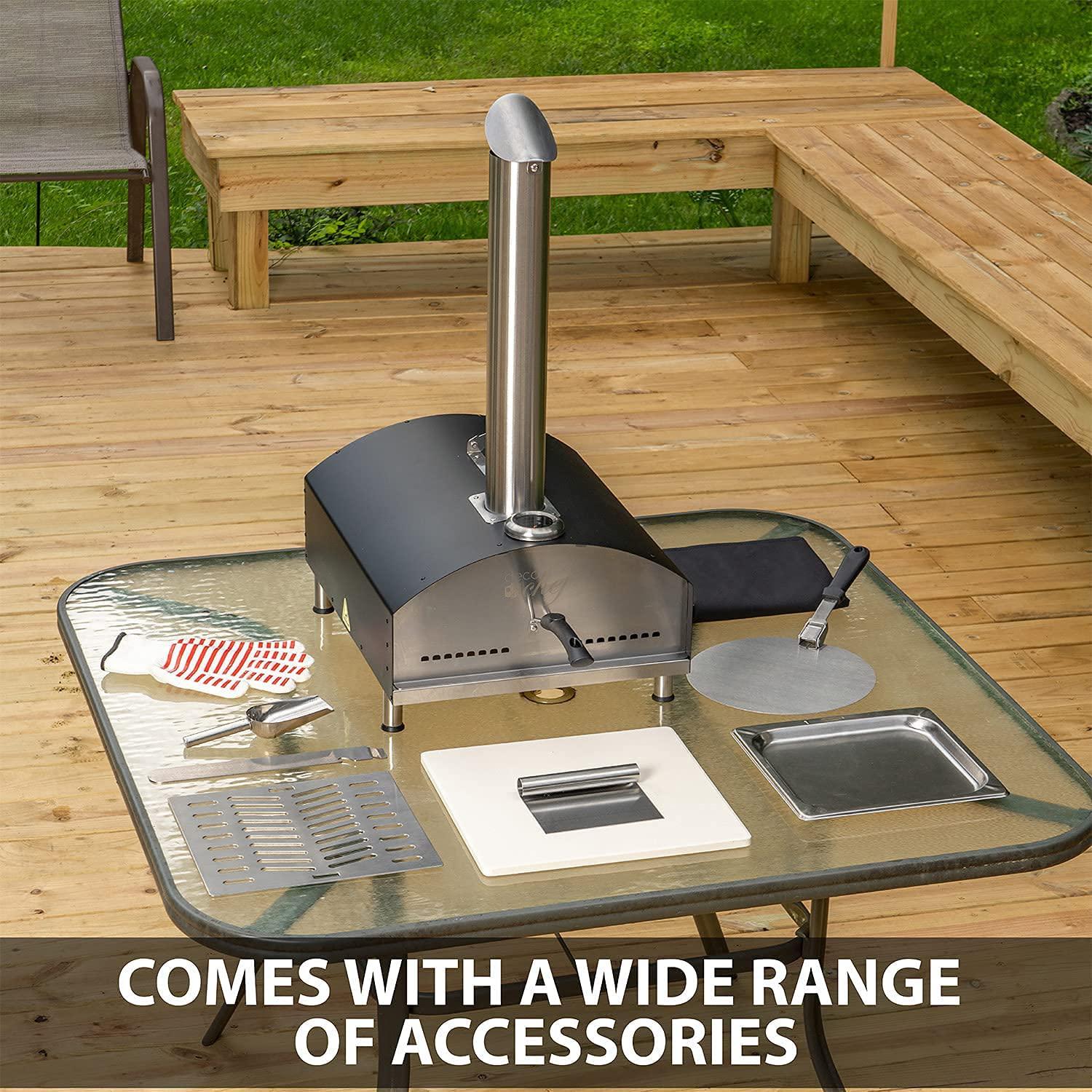 Outdoor Pizza Oven w/ 2-in-1 Pizza & Grill Oven Functionality Portable