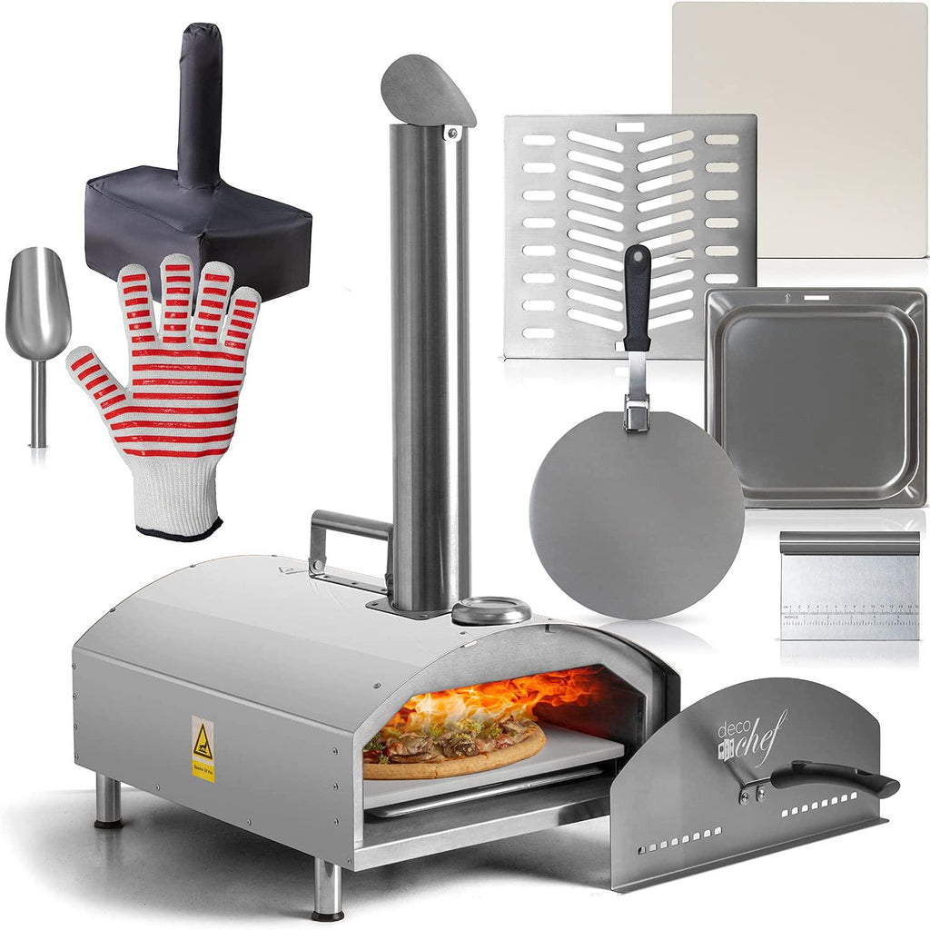 Outdoor Pizza Oven w/ 2-in-1 Pizza & Grill Oven Functionality Portable