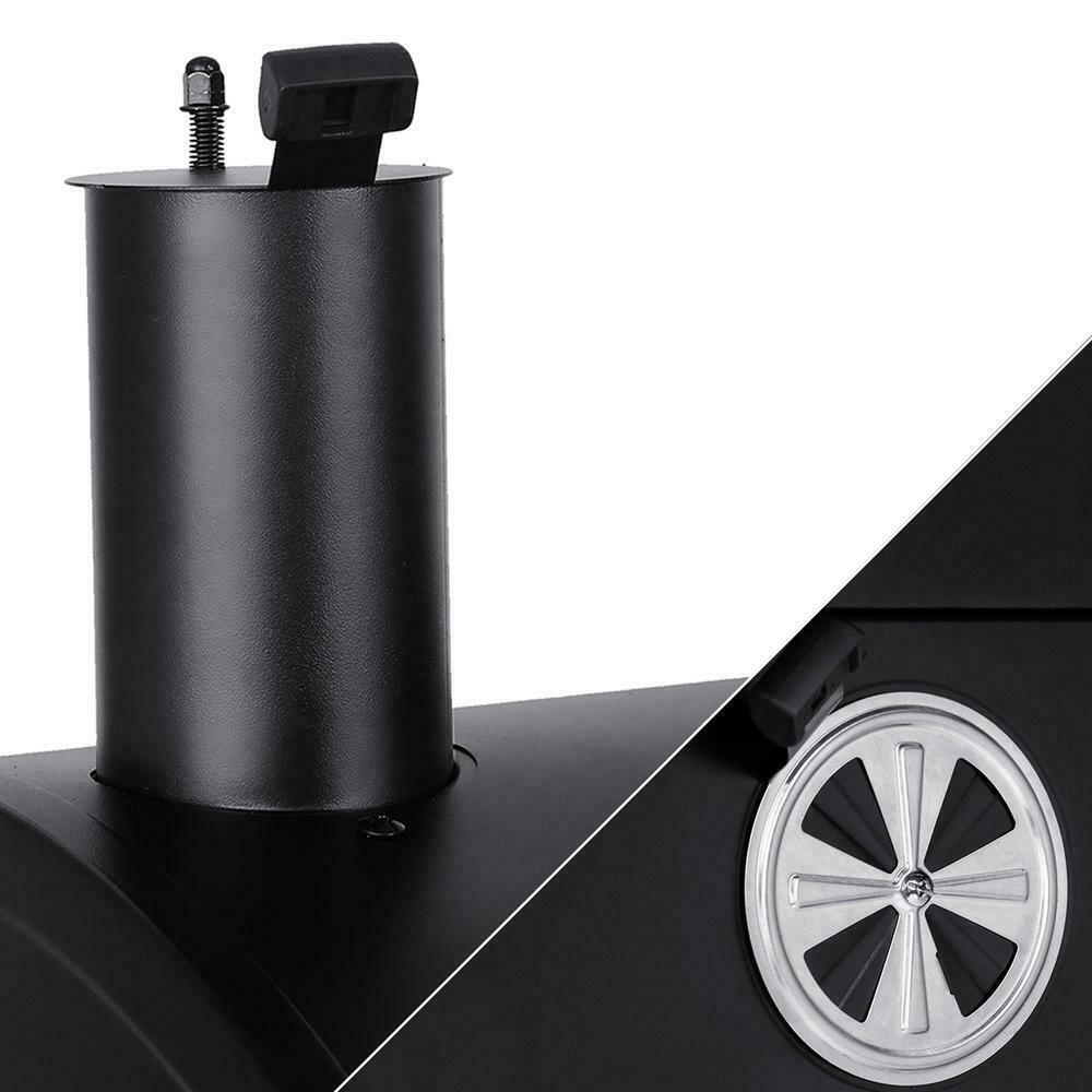 Charcoal Grill With 2 Side Tables In Black