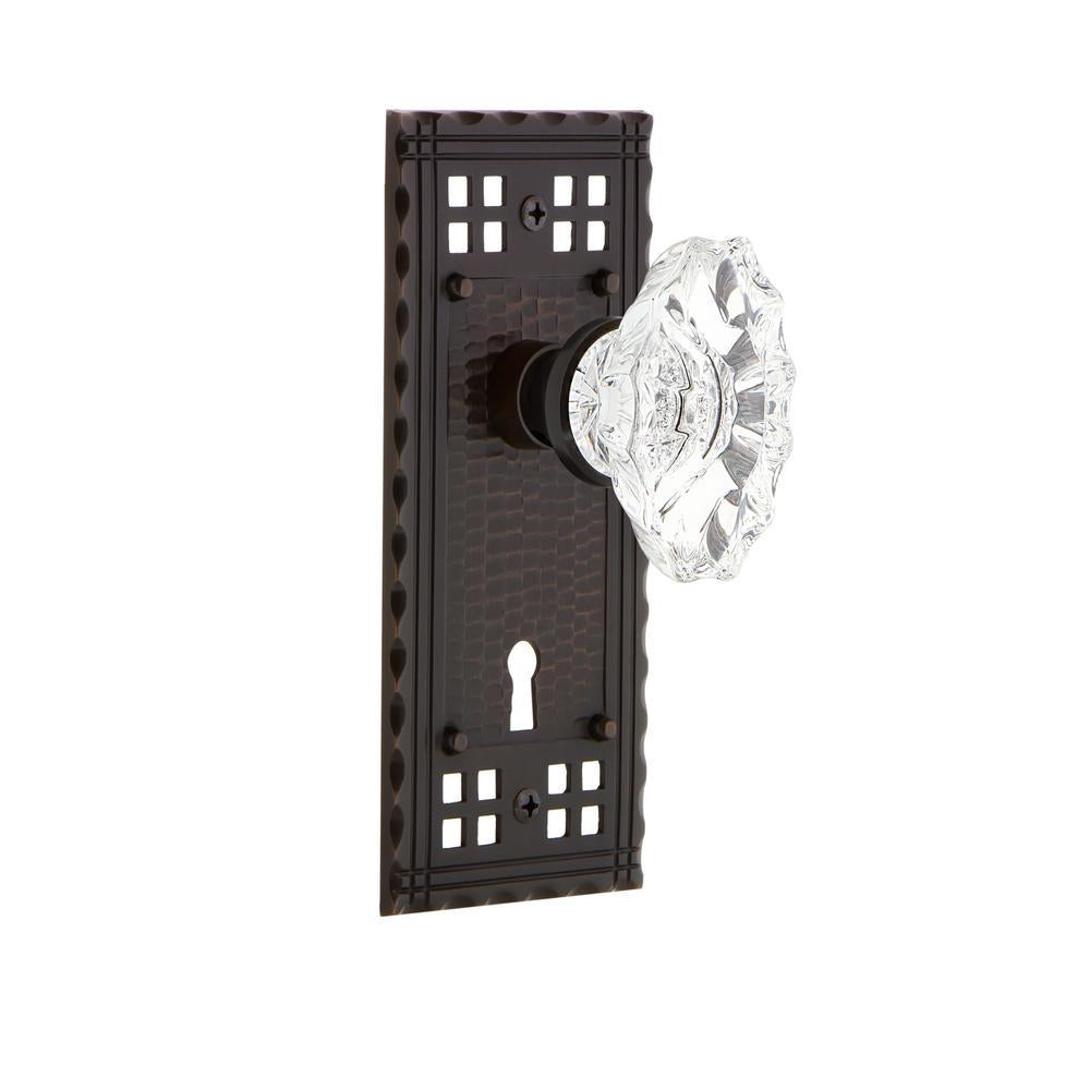 Craftsman Plate Interior Mortise Chateau Door Knob in Timeless Bronze