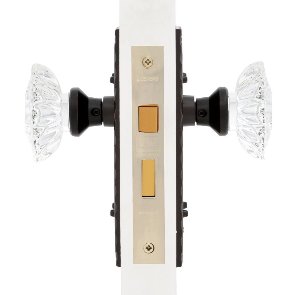 Craftsman Plate Interior Mortise Chateau Door Knob in Timeless Bronze