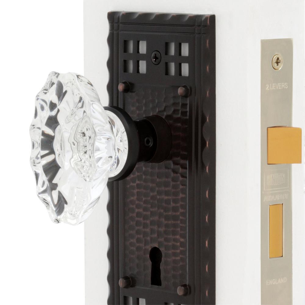 Craftsman Plate Interior Mortise Chateau Door Knob in Timeless Bronze