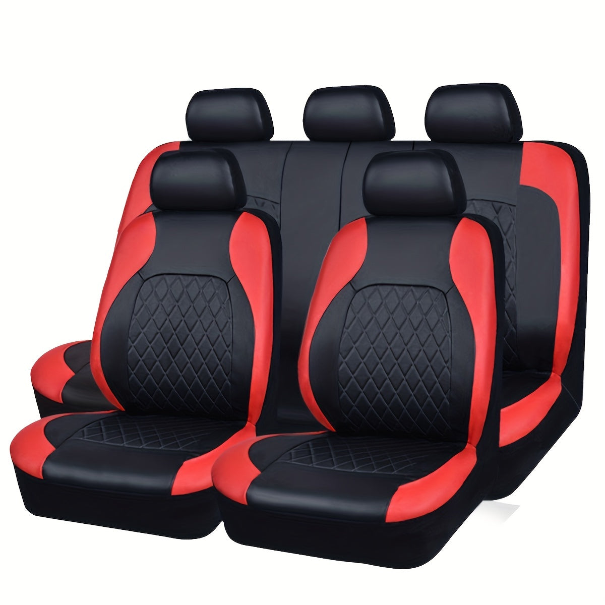 Upgrade Your Car Seats With Our Deluxe Quilted Faux Leather 5-Seat Cover - Universal Fit!