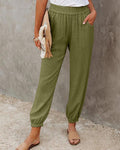 women‘s solid relaxed fit trouser