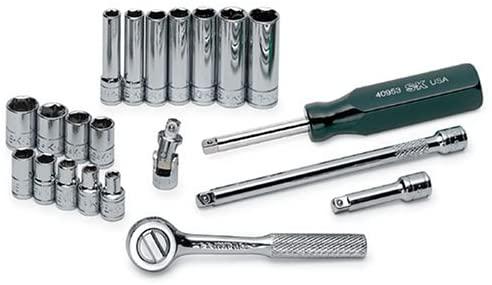 SK Professional Tools 4921 21-Piece 1/4 in. Drive 6-Point Standard, Deep Fractional Socket Set - Chrome Socket Set with Super Chrome Finish | Set of 21 Sockets Made in USA