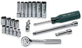 SK Professional Tools 4921 21-Piece 1/4 in. Drive 6-Point Standard, Deep Fractional Socket Set - Chrome Socket Set with Super Chrome Finish | Set of 21 Sockets Made in USA
